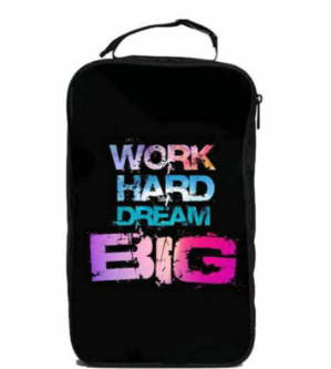 Organizer Dustprof Shoe Bag Printed and Sublimation Work Hard Dream Big with Handle Basketball Sport