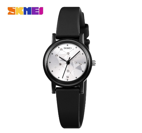 Skmei Quartz Simple Small Dial Design Waterproof Watch For Women 1659 BLACK DIAMOND