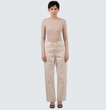 Mantou Paige Cream Full Length Jeans