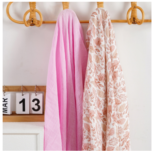 Happyflute 2 Pcs Set Baby Muslin Swaddle Blanket Soft Farbic Cotton Baby Products Baby Multifunctional Gauze 2