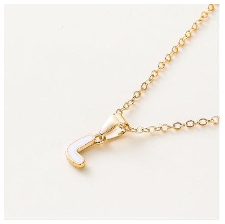 St.kunkka Three-Dimensional Metal English Letter Pendant Necklace Ladies Necklace A-Z for Gift L