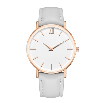 New neutral and simple literature and art bar pin Roman scale belt fashion gold shell quartz watch leisure Korean leather Watch F04