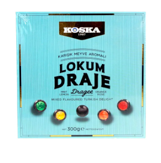 Koska Mixed Flavored Turkish Delight Dragee 300g