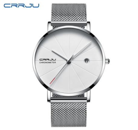CRRJU Original Brand Men's Watch Ultra-thin Simple Casual Quartz Stainless Steel Waterproof 2216X M6