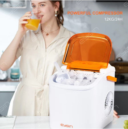 EYSIN IC20 Automatic Ice Maker Machine Fast Portable Ice Cube Maker for Home Heavy Duty 12KG/24H