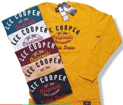 Lee Cooper Long sleeve Round Neck Tees Logo Embroidered