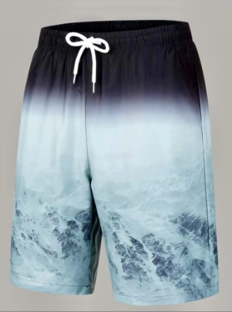 Mens Shorts Taslan Mountain Peak Printed Boardshorts