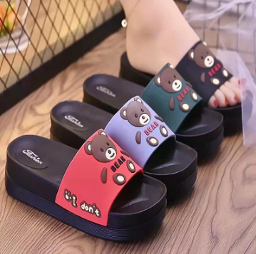 SK New High-Heeled Thick Bottom Bear Slippers for Women (ADD ONE SIZE)