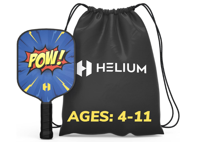 Pickleball Paddle for Kids – Child Size Paddle for Children 12 and Under, Lightweight Honeycomb Core, Graphite Strike Face, Pickleball Paddle & Drawstring Bag - POW!