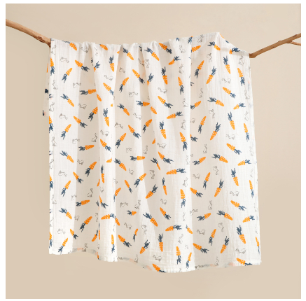 Betty Baby Reception Blanket 120x120 cm Baby Muslin Blanket Newborn Swaddle Cotton SB13