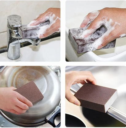 Magic Sponge Eraser descaling emery cleaning brush silicon carbide descaling cleaning brush stove top pot kitchen tools