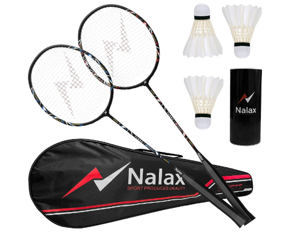 Badminton Set,2 Player Badminton Rackets Carbon Fiber Badminton Racquet with 3 Shuttlecocks and 1 Carrying Bag,Badminton Backyard Games for Outdoor,Garden,Beach,Family Fun Game