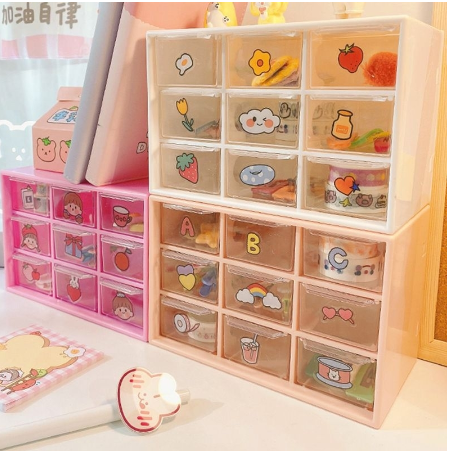 Desktop Stationery Organizer Makeup Organizer Drawer Jewelry Accessories Storage Box-Z572