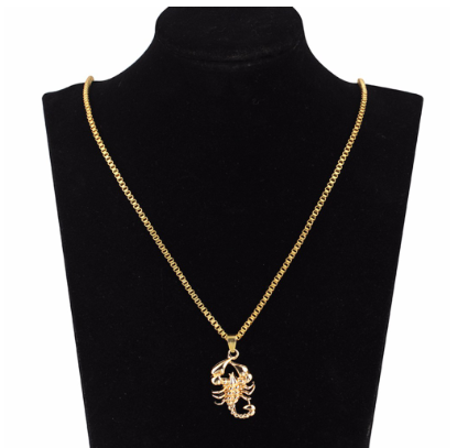 Gold Plated Scorpion Chain Pendant Necklace