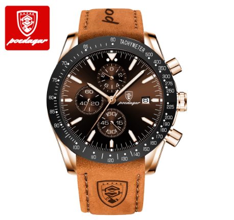 Original Luxury Fashion Waterproof Luminous Men's Watch Quartz Business Leather Watch 03