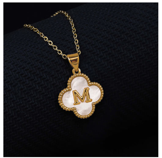 Laj  18k Gold Stainless Steel Initial Necklace SLP LETTER09 with LX885D M