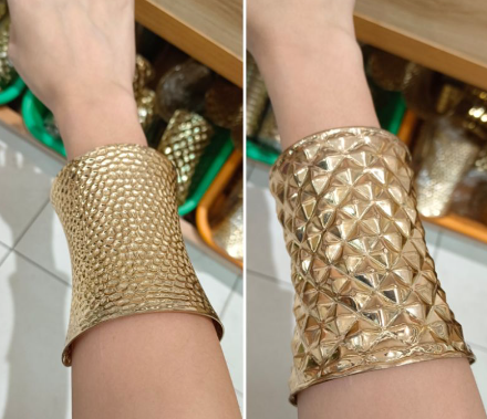 Bangles For Goddess, Bangles For Costume, Armlet Cuff Adjustable, Wide Gold