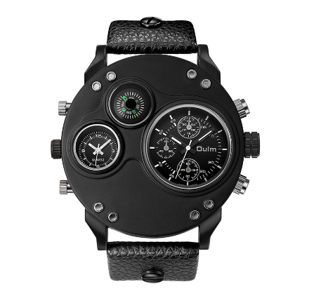 Oulm Men's Watch Sports Compass Men's Watch HP3741 BLACK