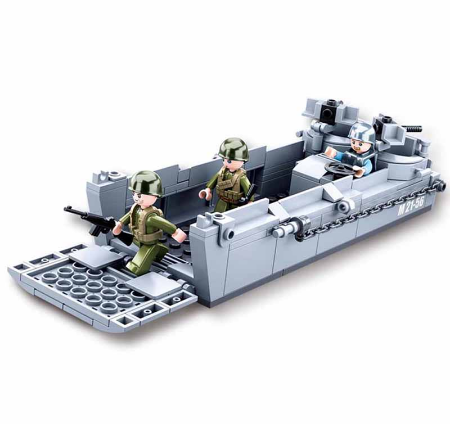 Sluban Building Block Toys Ww2 Army Higgins Landing Craft 182 Pcs Bricks B0855 Military Construction Fit With Leading Brands