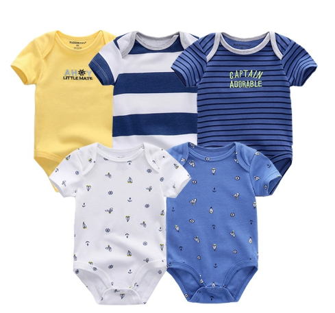 Baby Care 5 Piece Baby Cute Romper Bodysuit Onesie Cotton Infant Jumper Baby Clothes