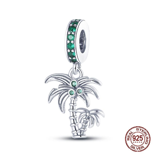 925 Sterling Silver Green Series Tree Cactus Avocado Pendant DIY Charm Beads Fit Original Pandora Charms Bracelet Women Jewelry D8