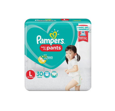 Pampers Baby Dry Pants Diapers Large 30s x 1 pack (30 pcs) - 9-14kg