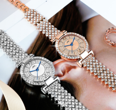 Watch For Woman Waterproof Original Steel Belt Quartz Ladies Wrist New With Diamonds