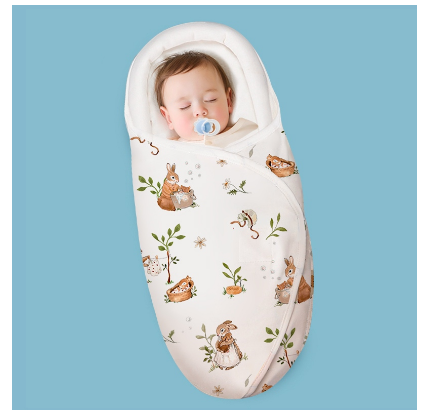 [Einmilk Baby Wrapper] Baby Wrapper with Cap Breathable Super Soft 100% Cotton 6 layers