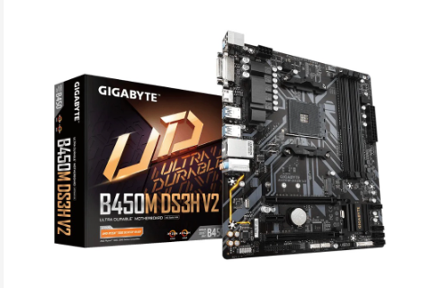Gigabyte B450M DS3H V2 - AMD B450 Chipset, Ultra Durable Micro ATX Motherboard