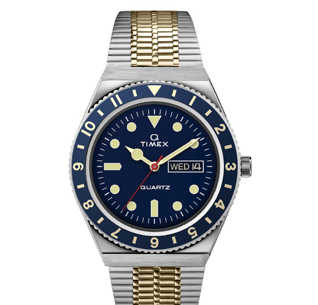 Timex Q Timex Reissue Two Tone Stainless Steel Analog Quartz Watch For Men TW2V18400