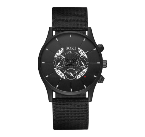 Fashion Canvas Strap Men's Watch Student Sports Quartz Watche M006