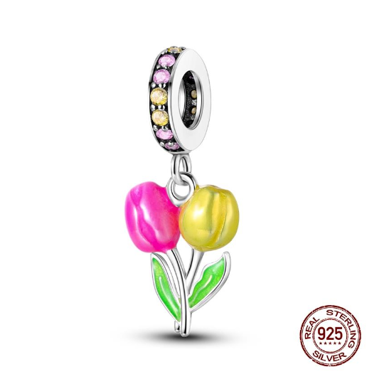 925 Sterling Silver Green Series Tree Cactus Avocado Pendant DIY Charm Beads Fit Original Pandora Charms Bracelet Women Jewelry D30