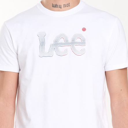 Lee Embossed Logo T-Shirt for Men in White