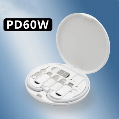 60W Type-C To USB C To Micro USB To Lighting Fast Charging Adapter Kit for IPhone 14 13 12 Pro OTG Converter Multi Storage Boxq