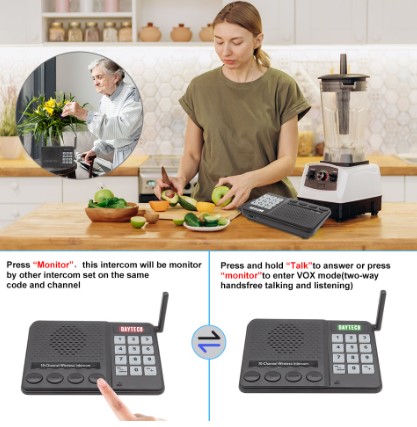 Wireless Intercom System 10 Channel 1K Meters Long Range Used for Office, Hotel, Villa, Home Intercom CI02