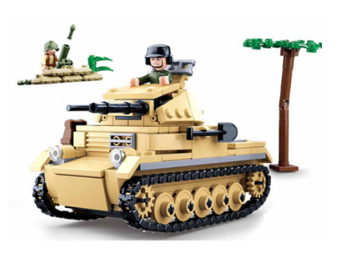 Sluban Building Block Toys Ww2 Army Panzer Ii Tank 356 Pcs Bricks B0691 Military Construction Compatbile With Leading Brands