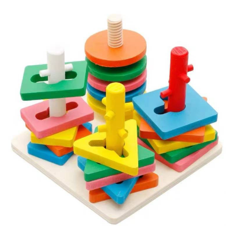 Wooden Kids Building Blocks Toys Children Intellectual Educational Toys