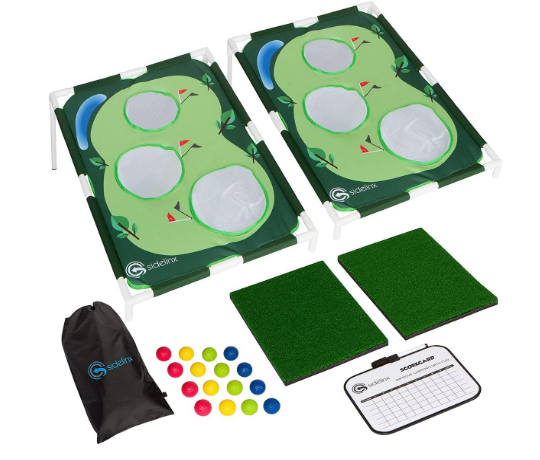 Golf Cornhole Set - Golf Yard Game - Chipping Practice Set for Both Indoors and Outdoors - Perfect Golf Gift for Men