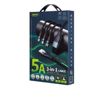 Remax  5A 40W Fast Charging Cable MIcro + IPH + Type C 3-in-1 1.2 Meter RC-199th