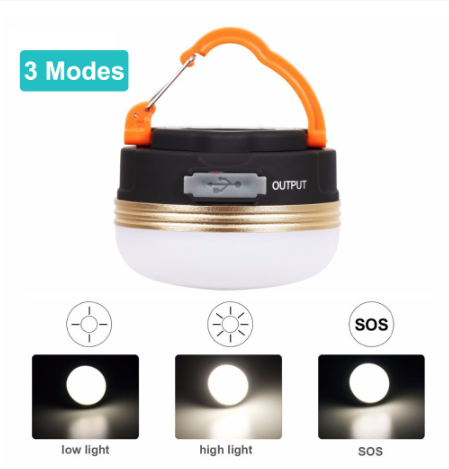 Portable Rechargeable USB LED Camping Tent Lantern Light/Outdoor Hiking Waterproof Hangable Spotlight Mini Night Lamp