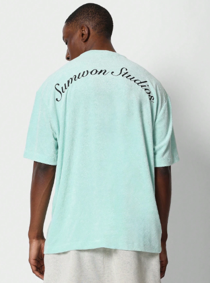 SUMWON Oversized Fit Towelling Tee With Embroidery