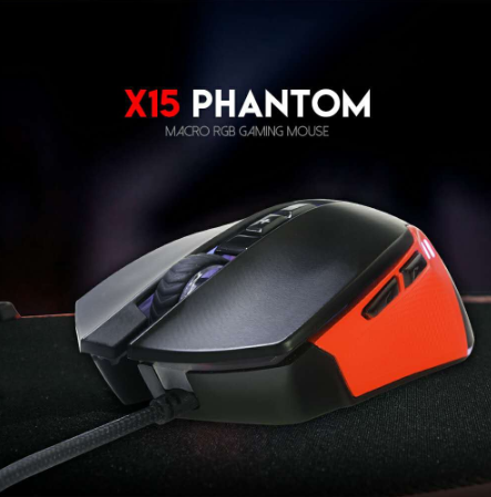 X15 Phantom Macro RGB Gaming Mouse Best for Gaming Programmable RGB Light