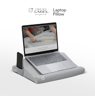 Gray Label Laptop Pillow Memory Foam 15.7x12.2x3.5inches Comfort for Home & Office Use