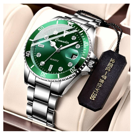 Men watch Green Water Ghost Watch for Men's Fully Automatic Mechanical Watch Glow Calendar Waterproof Quartz Watch 4