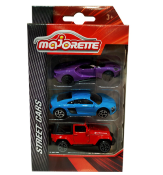 Majorette Street Cars Violet, Blue and Red 3 Pack Die-cast Vehicle