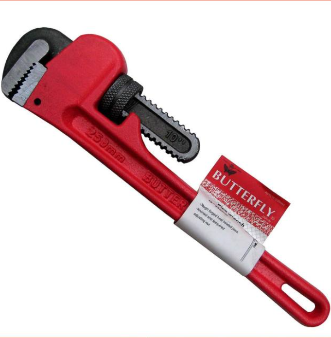 Butterfly Tools Heavy Duty Adjustable Pipe Wrench with Cushion Handle Plumbing Tools