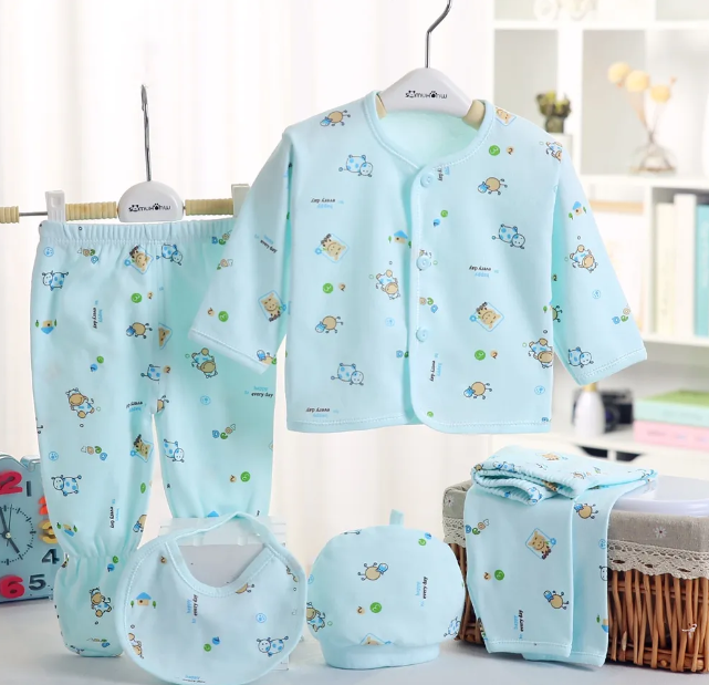 5pcs Newborn Set Clothes for Receiving Newborn and Infants with Soft and Breathable Fabric