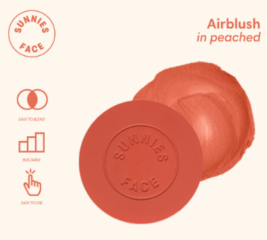 Sunnies Face Airblush Cream Blush & Cheek Tint Peached