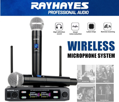 Professional Wireless Microphone Original for Videoke with Desktop Receiver Dual Channel System