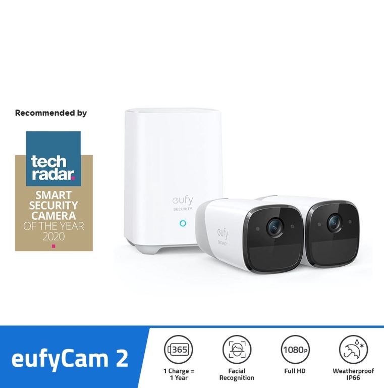 eufy by Anker eufyCam 2, Wireless Home Security Camera System, 2 Cam Kit, CCTV Camera